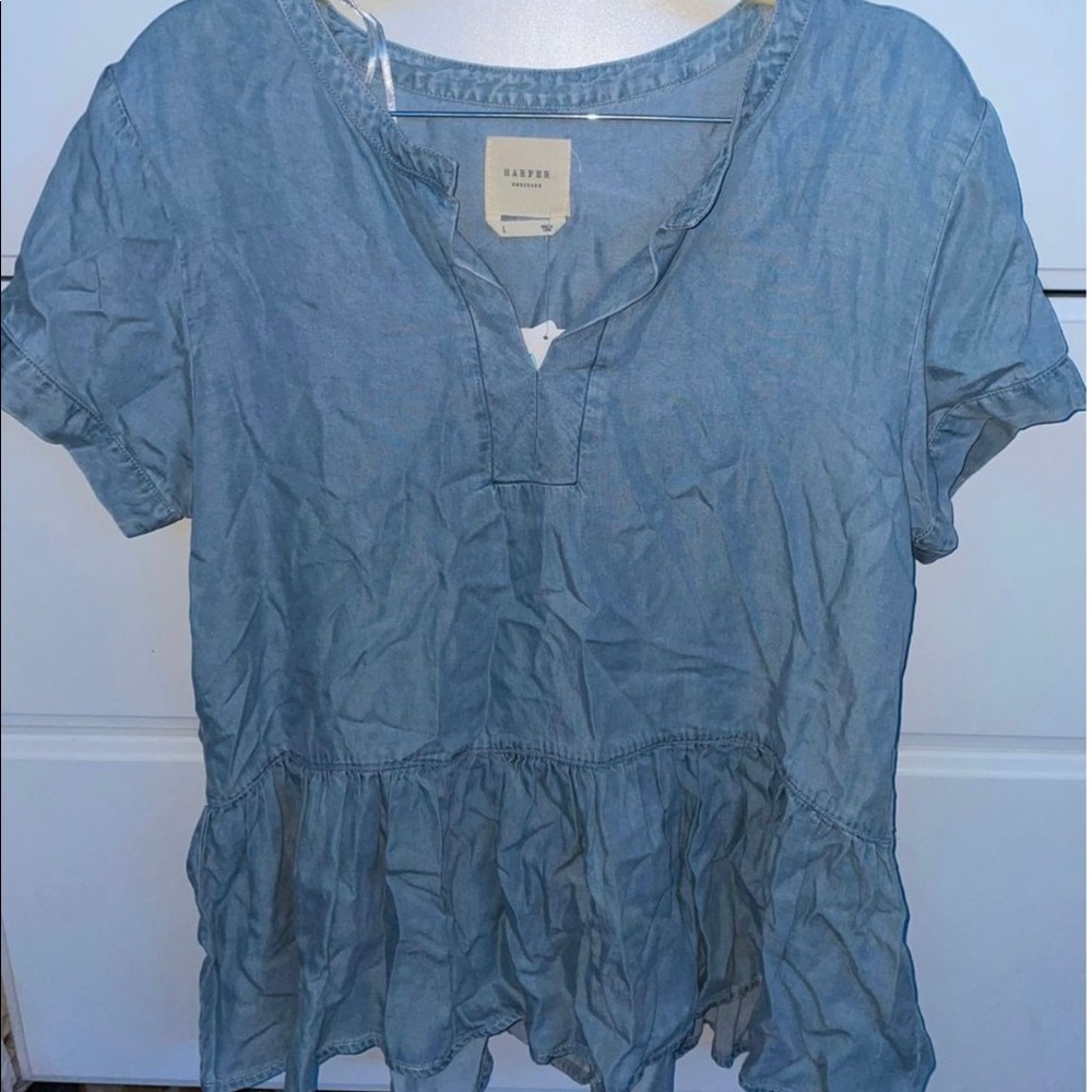 Francesca’s Harper Heritage Blue Top